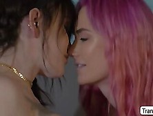 Busty ladyboy fucks her childish stepsisters pussy so hard