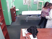 Naughty Laura Orsolya is getting bonked by a perverted doctor