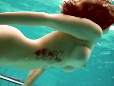 Brunette Russian Underwater Teens Showing Natural Pussy