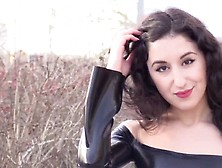 Black Latex Catsuit Without Zipper. mp4