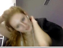 Hot Redhead Teases perfect tits on webcam - More o