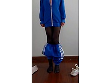 Pee In Pantyhose And Tracksuit