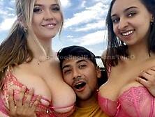 Busty Sluts Angie Faith and Hailey Rose in MFF in Threesome outdoors - Malisa Moir