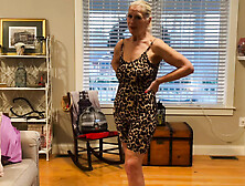 Nude GILF Model Dani D Mature Try on (tight Purple Bodysuit, Leopard Print Bodysuit)
