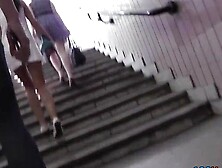 Small,  perfectly shaped ass in the real upskirt video