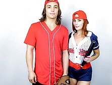 Beautiful redhead babe Holly Lace is jumping on a pretty hard boner