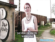 Cash Tempts Young Readhed To Show Her Big Ass To Stranger