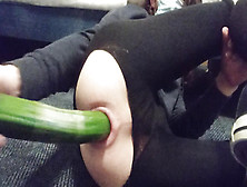 My Pumped Brown Sphincter Taking A Monstrous Cucumber!