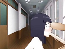 Hinata Hyuga Submissive Blowjob In Office Hallway - Sdt