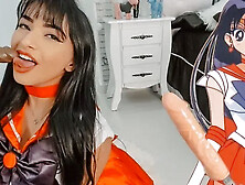 Asmr - Sailor Mars Blowjob Making Two Guys Cum in My Mouth - Creampie