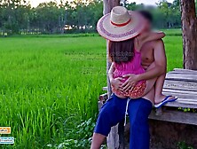 4K Japanese Version Cut,  Local farmers Chinese have sex in the green fields and orgasm on her back.