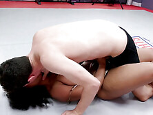 Big ass black girl puts up quite a challenge during sex fight