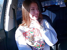 Real Russian Teenager Hitchhiker Skank Agreed to Make DeepThroat Oral Sex Stranger for Cash and Swallowed Jizz - MihaNika69 and