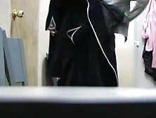 Girl in a dressing room stays in nothing but panty