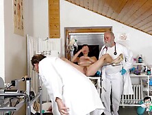 Cute Teen Student Made to Cum in Gyno Chair