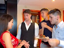 Argentina Celebrates Her Birthday with a Team fuck,  Double Penetration,  and Drinking A lot of Milk