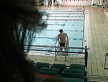 Brunette Mature Taking On Young Swimmer