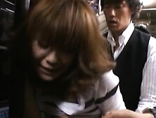 Young playgirl cant escape several excited man groping her