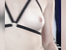 fucking sexy tweaker chick strips,  uses toys and cums while standing