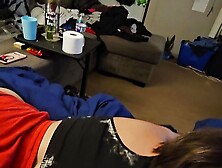 Another amazing blowjob while watching scream and he's knuckles deep in me too