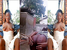 Amateur ebony beauty Samantha Johnssons showcases her solo fun in the countryside