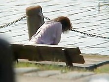 Amateur Milf Caught Pissing On The River Bank