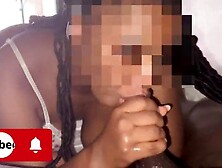 Alluring ebony gal swallowing milk like a bitch