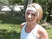 Amateur blonde Arryn gets a huge dick in the mouth