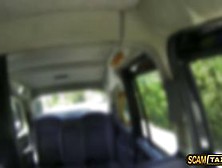 Slutty lady gets bounced in the taxi and gets slammed h