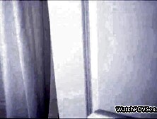 Breasty black girlfriend likes white cock on POV sex tape