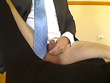 Daddy Suit Tie Pants Off Jacking On Dress Socks