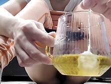 Blow the tampon off my urine.  I'm pissing.  Cunnilingus with urine.  collection.
