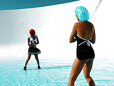 Lesbian Samurai Bitches with Holly Hendrix, Lily Adams