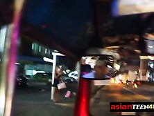 This petite Asian freak makes his dick look so big in her tight,  wet,  hot twat that he makes her cum