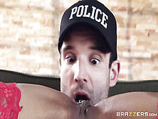 Ebony chick with dread locks does cowgirl on a big white cock