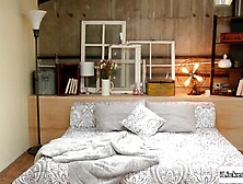 Trainee Whitney Wright is doing what her large bazookas lesbo boss Abigail Mac craves.  This babe lies down on the couch and just