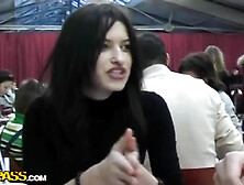 Pale Black Haired Babe Nika Gets Filmed In Public