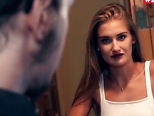 Foxy redhead girl is being butt-fucked by a hung stallion