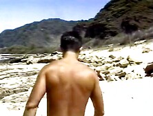 Blonde babes lick and banged on the beach foursome