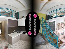 Eva Barbie plays Juliet as her Romeo takes her from behind into VR