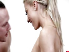 Foxy blonde babe Erika Staxxx is getting plowed on the couch