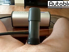 Vacuglide Cock Milking Machine while Mommy Doesnt See (by Autoblow)