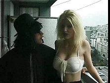 Stupid french blonde with fake tits gangbang by TB