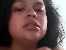 Large tit Latin babe sucks off big toy