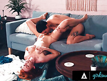 Stuck Redhead Beauty Has Her Pussy Roughly Fingered By Her Horny Roommate With Lacy Lennon