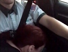 Redhead Teen Gobbles Cock In Audi Ride