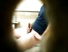 Str8 Spy Guy In Public Toilet