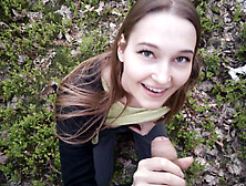 Sexy Nymphomaniac In The Forest Made Me Cum In Her Mouth