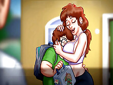 Summertime saga game features American and Canadian stepmom enjoying some wild German action