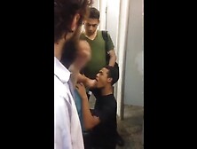 Public Restroom Blowjob By Amateur Gay Couple